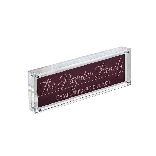 Acrylic Block Sign Holder / Frame - 3" x 11"