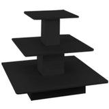 Black 3 Tier Square Table