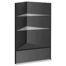 Black Corner Case with Glass Shelves