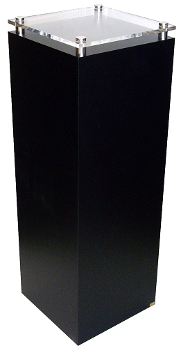 Black Laminate Pedestal with Acrylic Top - Size Option