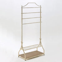 Clothing Rack With Bottom Shelves - Cream Finish