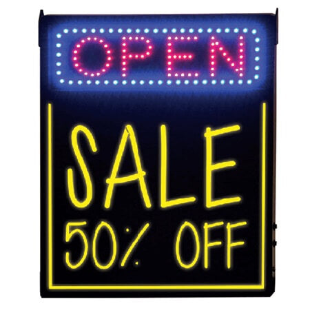 Combo LED Open Sign plus Backlit Writing Board