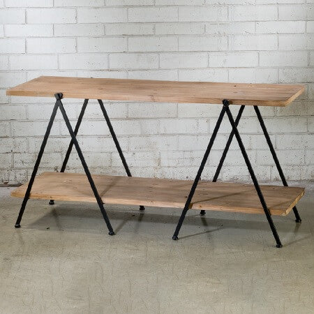 Contemporary Wooden 2-Tier Display Table