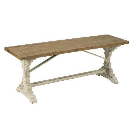 French Country Wooden Bench Table