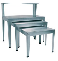 Galvanized Rectangular Nesting table with Top Shelf