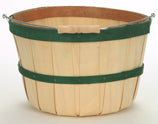 Half Peck Baskets - Green Bands - 12ct