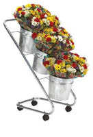 Mobile Flower Display w/Galvanized Buckets
