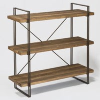 Modern Metal and Wood 3-Shelf Display