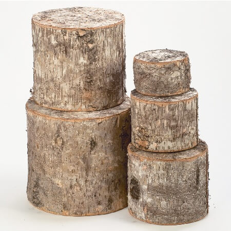 Natural Birch Wooden Risers - Set of 5