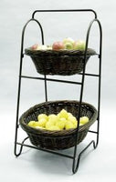 Bronze Finish Oval Willow Display Baskets - 2 Tier