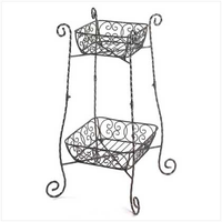 2 Tier Wire Basket Stand