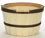 Quarter Peck Baskets - Brown Bands - 12ct