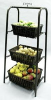 Rectangular 3 Tier Willow Display Baskets - Bronze Finish