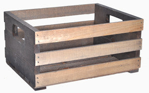 Rectangular Crates with Slot Handles - 4ct