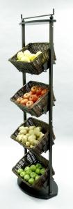 Rectangular Willow Display Adjustable Baskets - 4 Tier