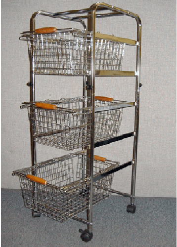 Rolling 3 Basket Cart