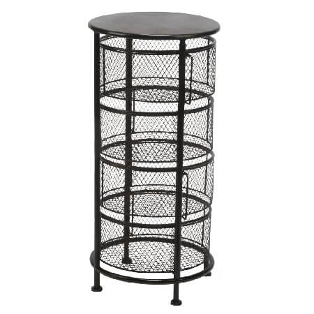 Round 4 Tier Black Mesh Bin Display