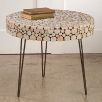 Round Wood Cutout Display Table