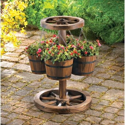 Rustic Wheel Planter