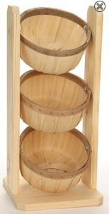 Shallow 1/2 Peck Baskets Counter Rack - Color Choice