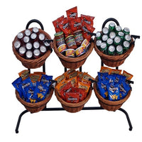 6 Basket Wicker Display