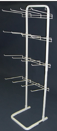 White 12 Hook Non-Flex Display Rack