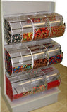 White Slatwall Candy Rack - 6 Round Face Bins - 3 Split Bins