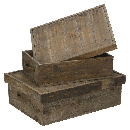 Wood Organizer Boxes - Set of 2