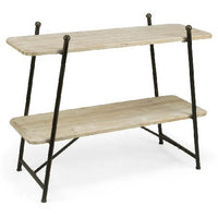 Wooden 2-Tiered Shelf Floor Stand