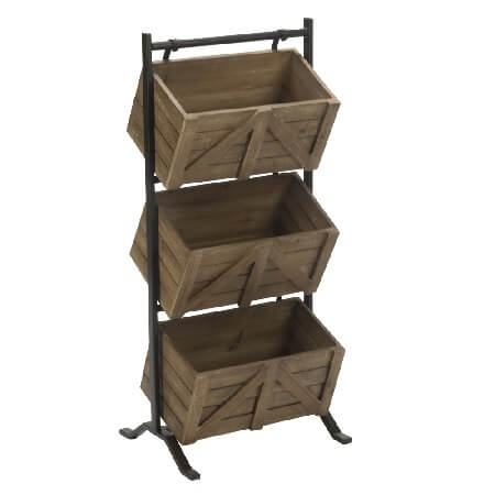 Wooden 3-Tier Crate Display Stand