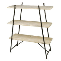 Wooden 3-Tiered Flat Shelf Display Rack