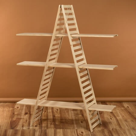 Wooden A-Frame 3-Shelf Rack